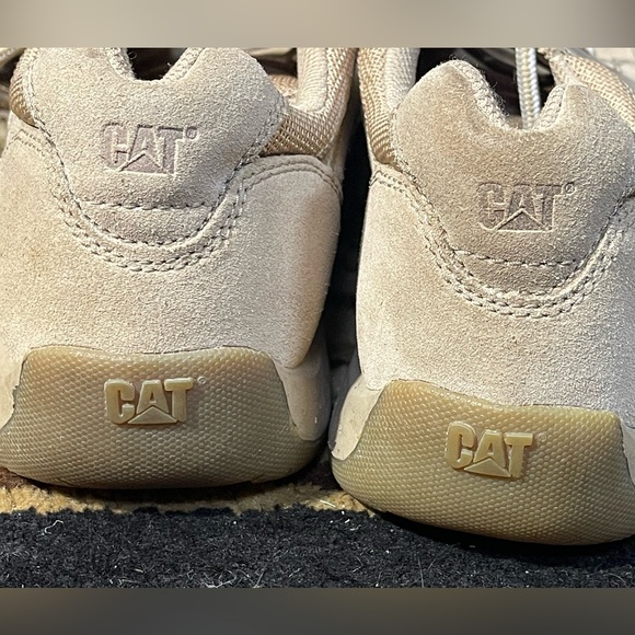 CATERPILLAR CAT TAN MENS LACE UP SNEAKERS MENS SIZE 12 WIDE EXCELLENT CONDITION - Picture 7 of 8